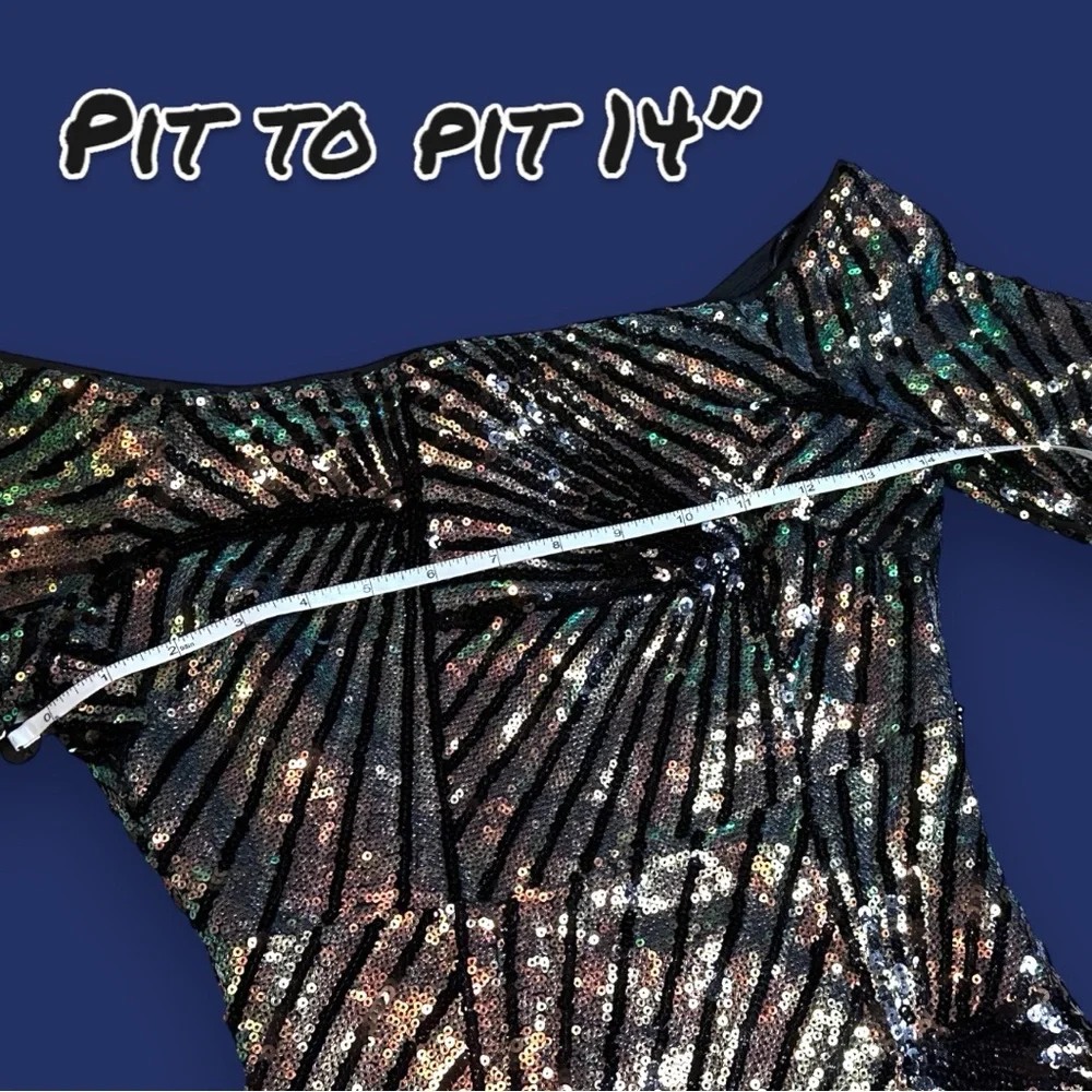 🎉HP🎉 EUC (worn once) Ricarica Sequin Off The Shoulder Midi Dress. 💃 Size Small - Picture 7 of 13